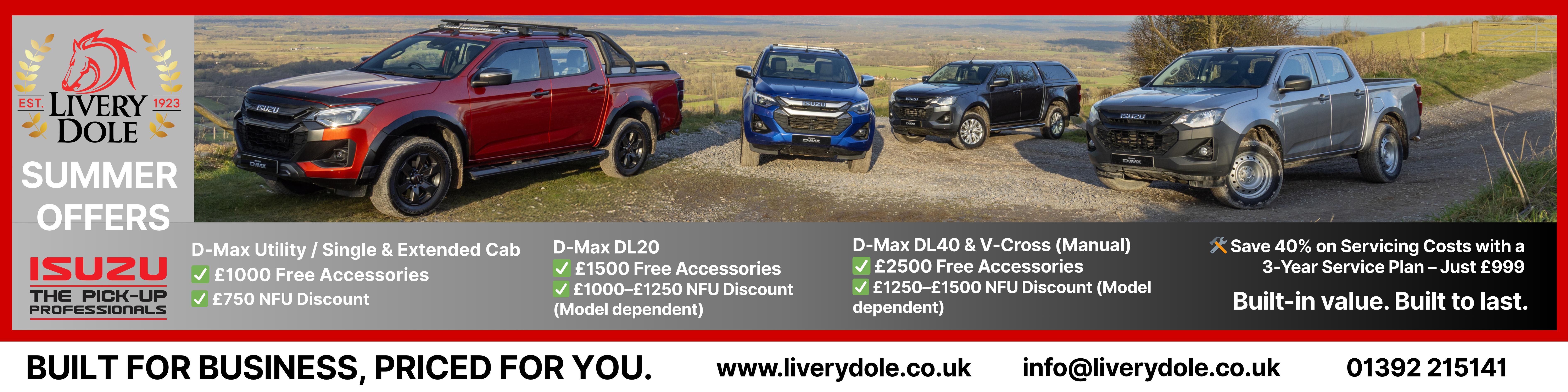 New ISUZU Pickups for sale at Livery Dole Ltd